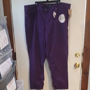 Source Of Wisdom Purple Straight-Leg Stretch Jeans